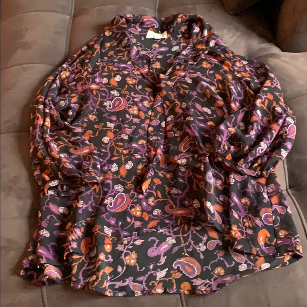 Forever 21 neck tie blouse